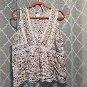 Blue Rain Multicolor Floral Lace Blouse